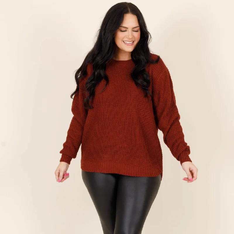 Big Savings Call Me Tomorrow Sweater, Fired Brick