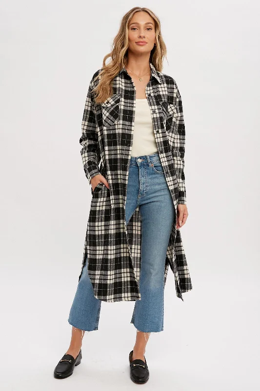 Unmissable Offer Black Plaid Oversized Shirt