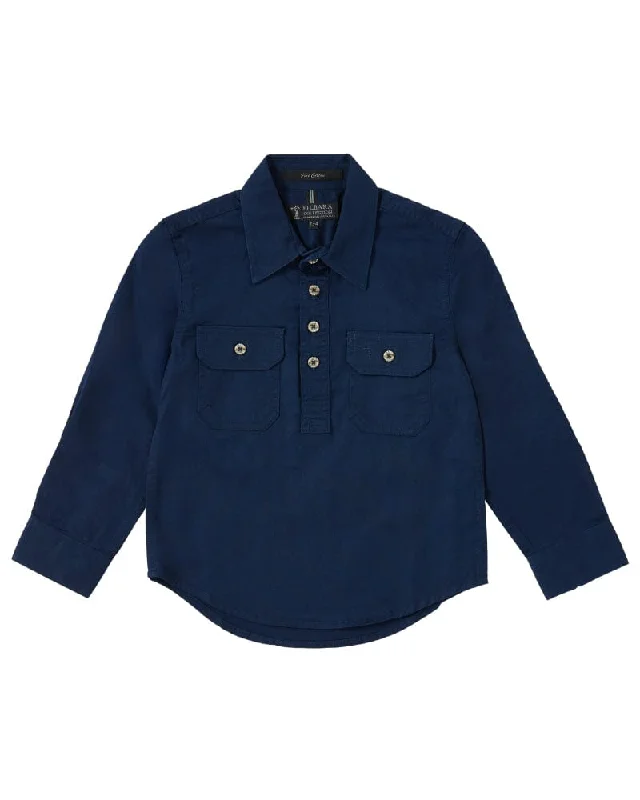 The Best Prices Kids Closed Front Shirt LS - French Navy