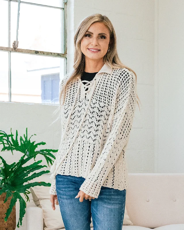 Weekend Extravaganza: Shop Now Kate Ivory Open Knit Sweater FINAL SALE