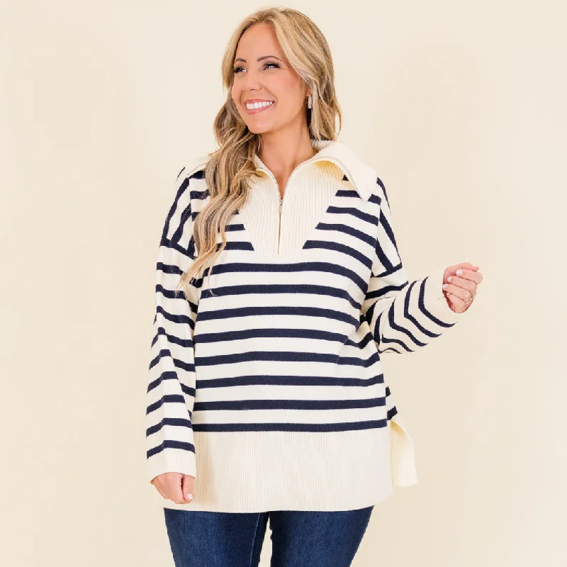 Can't Resist Sweet Stripes Sweater, Taupe