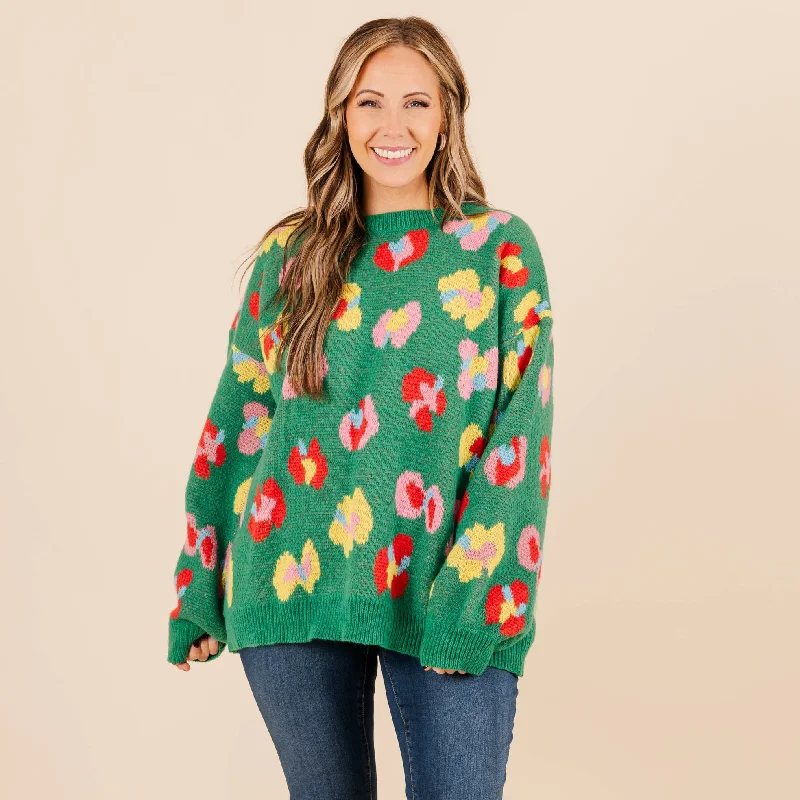 One-Day Only Well Timed Pause Sweater, Pine Green