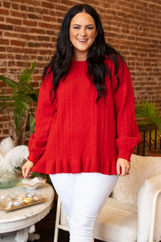 Bonus Offer What's The Story Sweater, Red