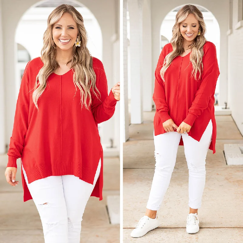 Weekend Bargains to Cherish Miss Who I Was Sweater, Red