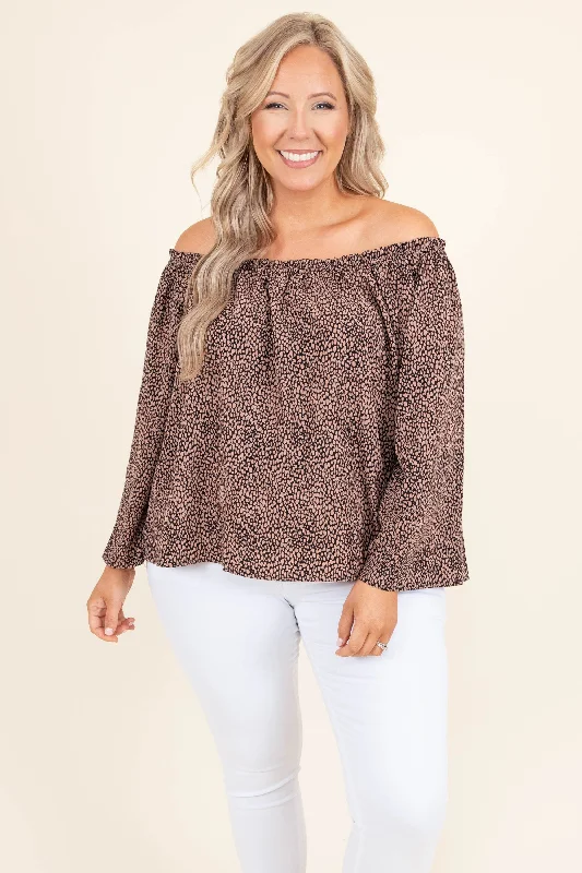 Weekend Specials You Can't Miss Downtown Dreams Top, Brown
