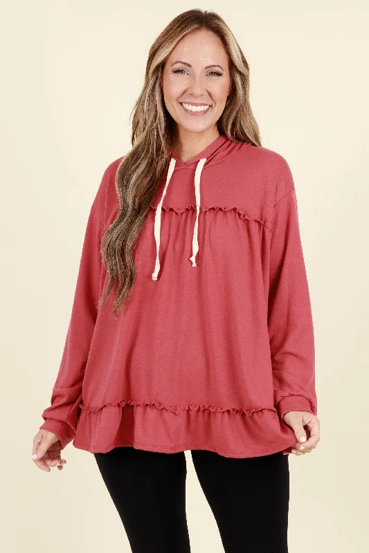 Super Bargain Let's Go Ice Skating Hoodie, Terracotta