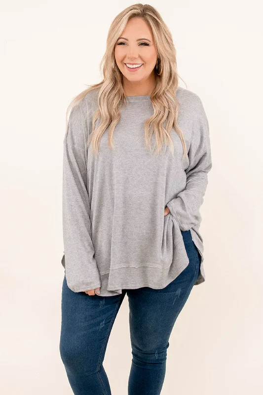 Super Bargain Waking Up Is Hard To Do Top, Gray