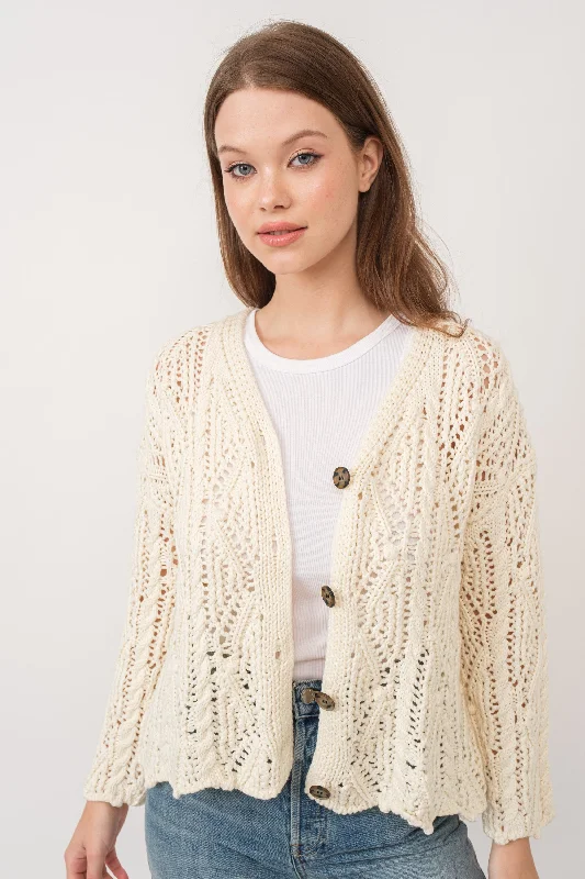 Your Weekend, Your Savings Cream Knit Cardigan