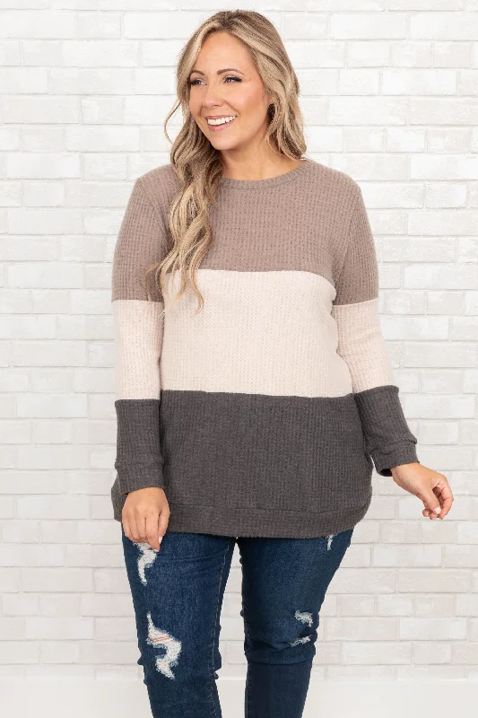 Massive Savings Vigilante Top, Taupe