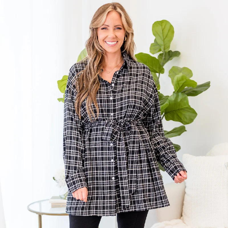 Weekend Bargains Just for You Coming Home To You Tunic, Black