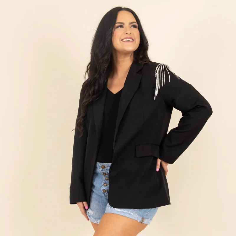 Time-Limited Offer Glam And Glitz Blazer, Black
