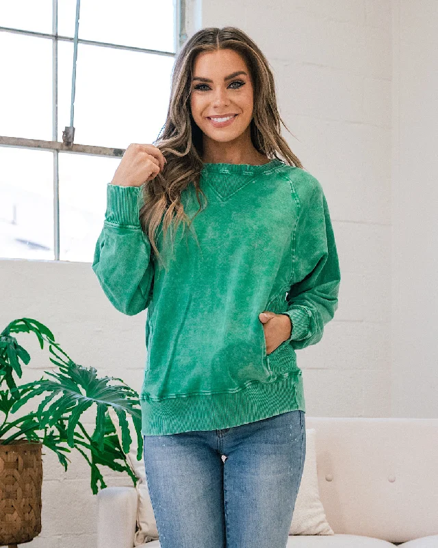 Weekend Bargains Galore Girlfriend Crewneck Sweatshirt - Ash Kelly Green