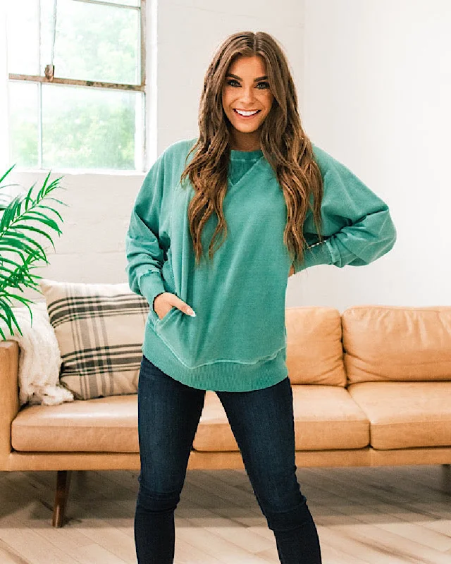 Weekend Offers That Thrill Girlfriend Crewneck Sweatshirt - Dark Green