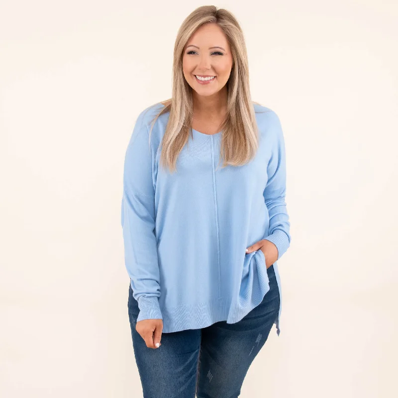 Price Drop Miss Who I Was Sweater, Spring Blue