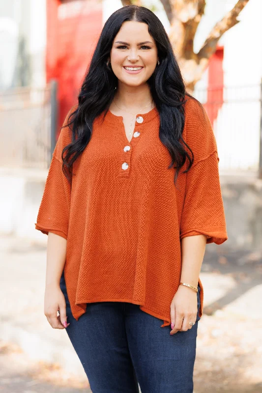 Super Sale Forever Chill Sweater, Rust