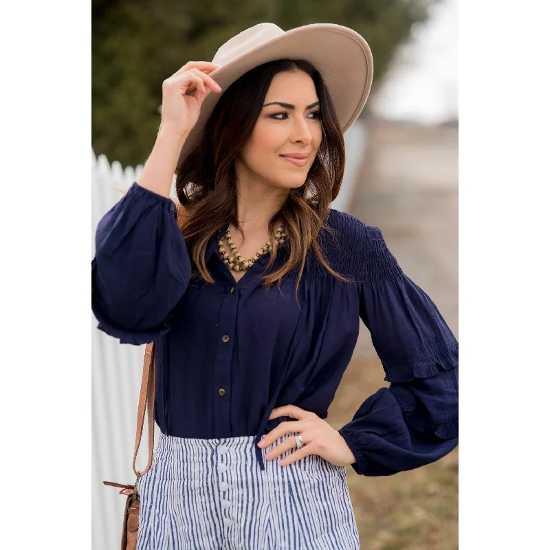 Weekend Extravaganza: Shop Now Cinched Top Ruffle Button Up