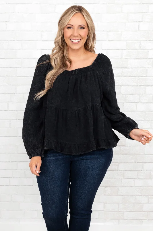 Savings Galore Come Home To Me Top, Black