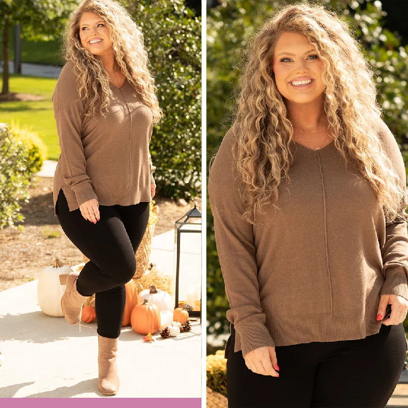 Year-End Clearance Miss Me Sweater, Heather Mocha