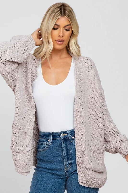 Weekend Specials to Savor Beige Oversized Bubble Sleeve Cardigan