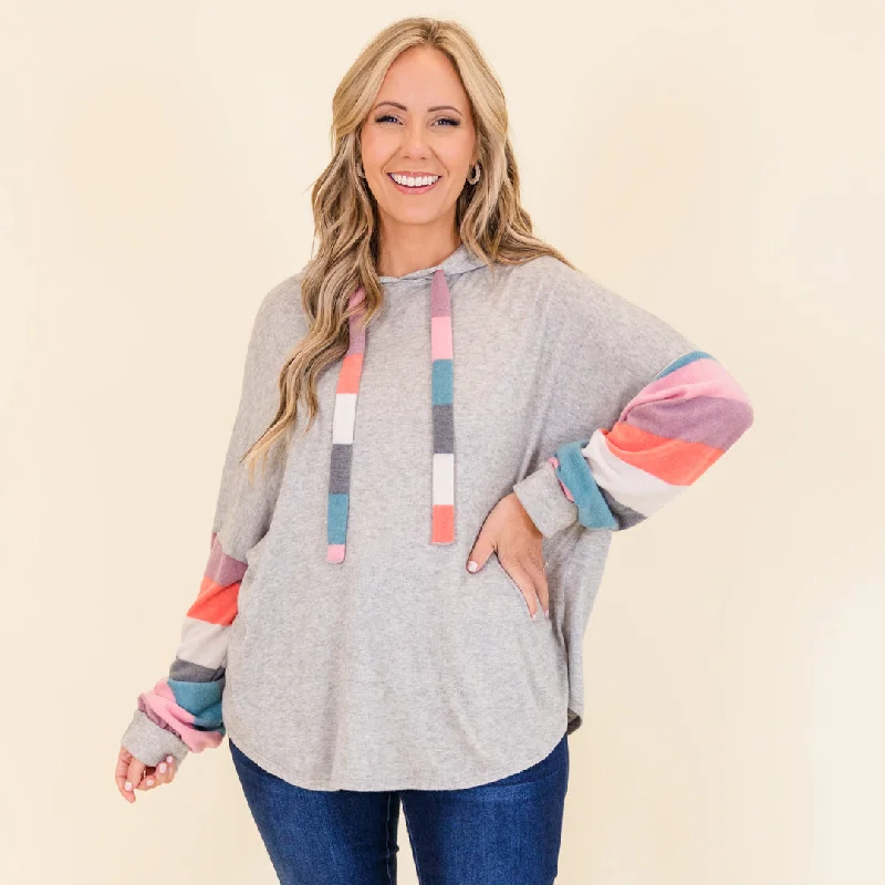 Special Offer Sherbert Scoop Hoodie, Grey-Teal