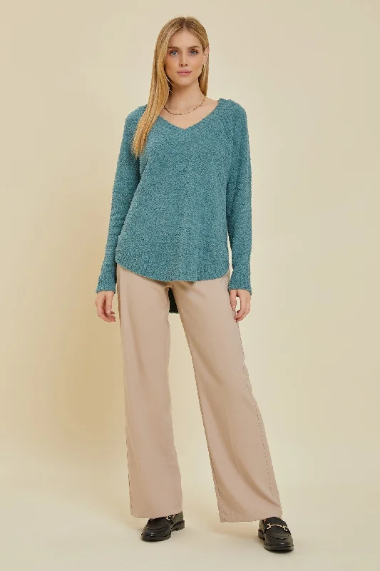Mega Sale Teal Fuzzy Soft Knit Sweater
