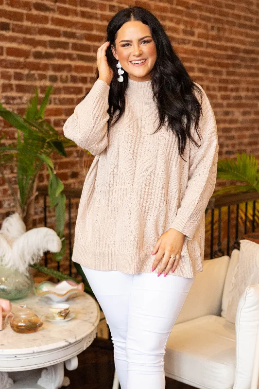 Weekend Bargains to Indulge In Enchanting Evenings Sweater, Taupe