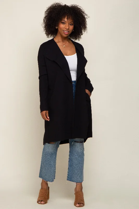 Weekend Specials to Savor Black Draped Cardigan