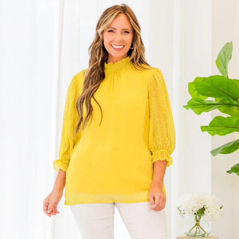 Super Savings Ready For Class Blouse, Mustard