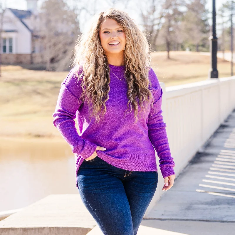The Best Deal Unwind Your Mind Pullover, Heather Violet