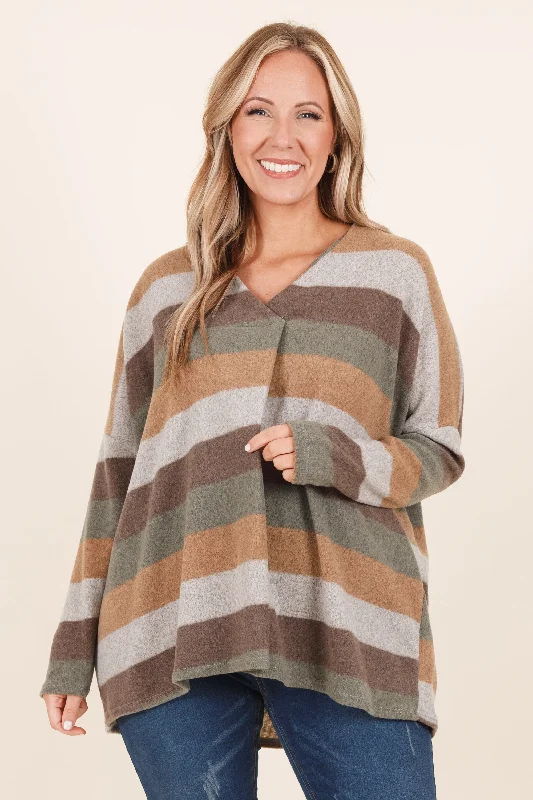 Steal Deal Live Your Life Girl Sweater, Olive