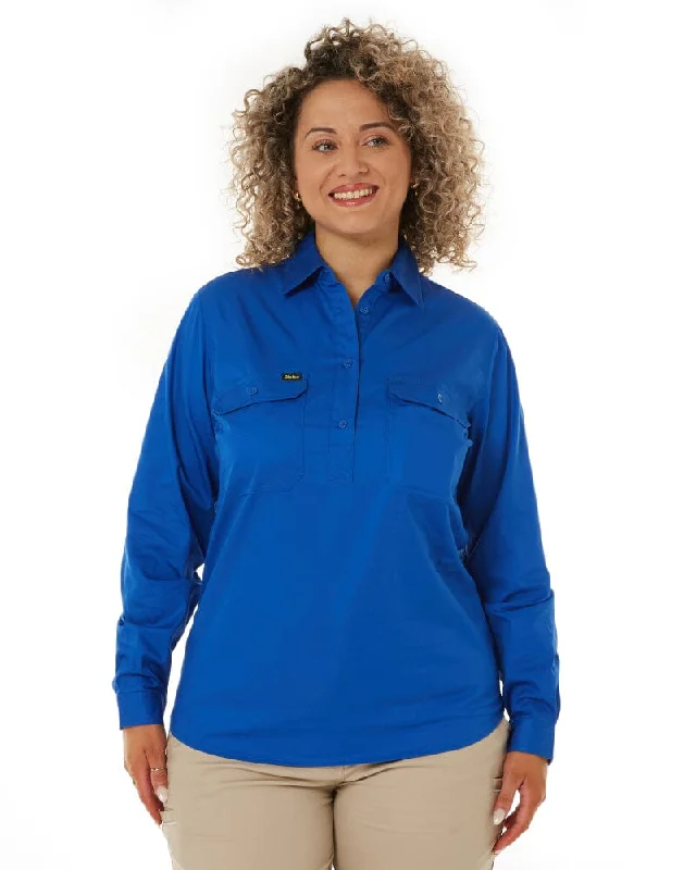 Sale Event Womens Closed Front Lightweight LS Drill Shirt - Royal