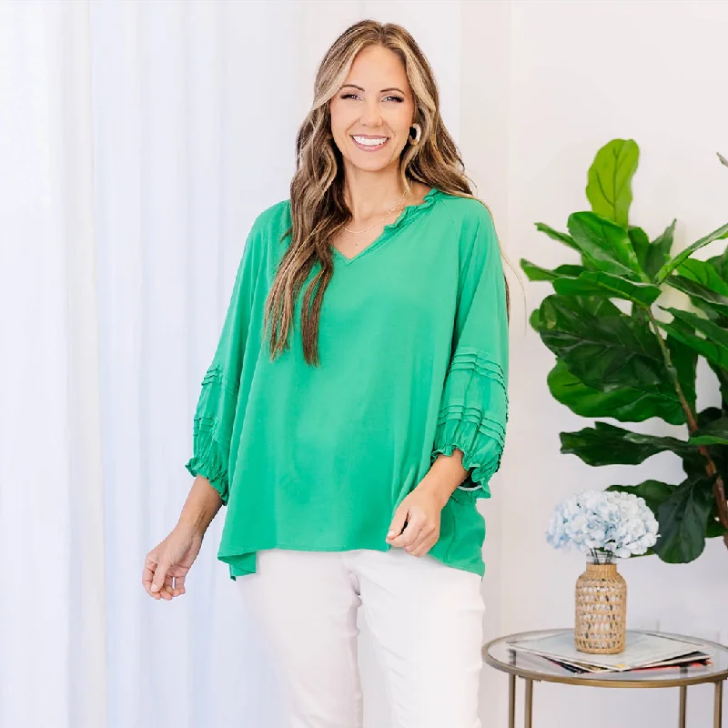 Weekend Bargains to Indulge In Almost Ready Top, Kelly Green