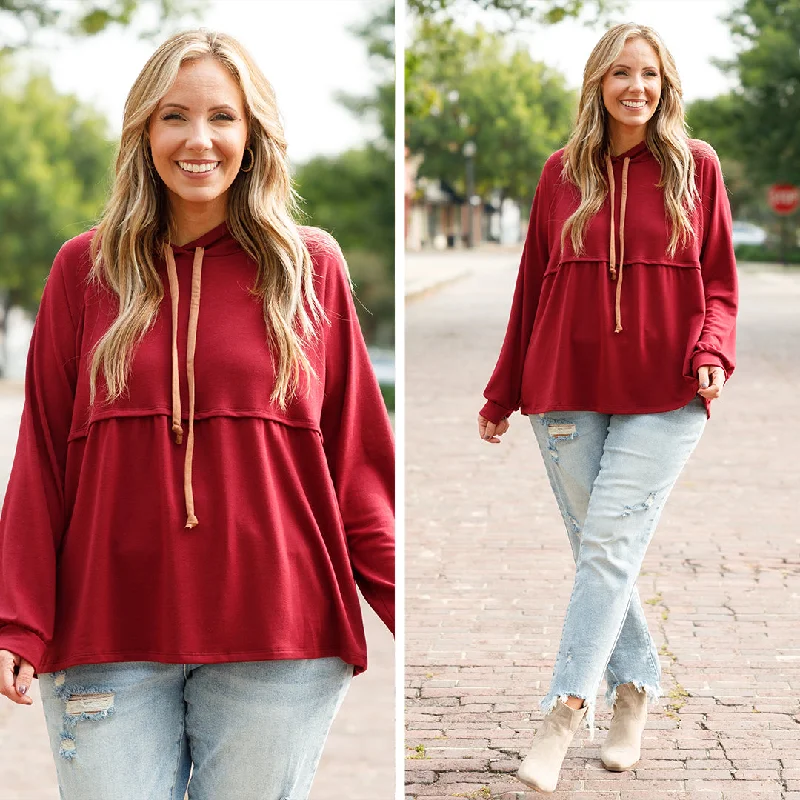 Bargain Alert Admiral Hoodie, Burgundy