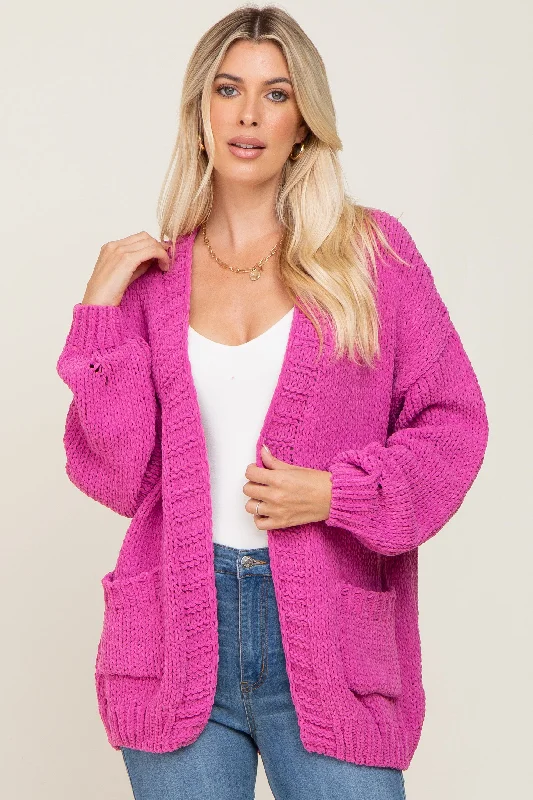 Weekend Deals That Spark Fuchsia Oversized Bubble Sleeve Cardigan