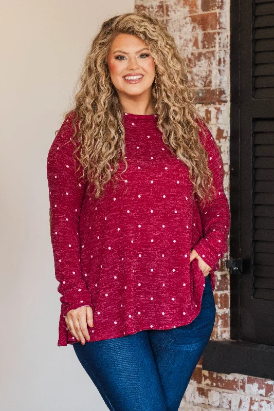 Weekend Deals That Amaze On The Dot Of Midnight Top, Burgundy