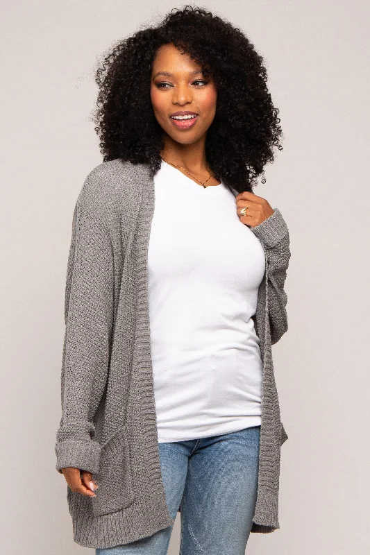 Lowest Price Heather Grey Cuff Sleeve Cardigan