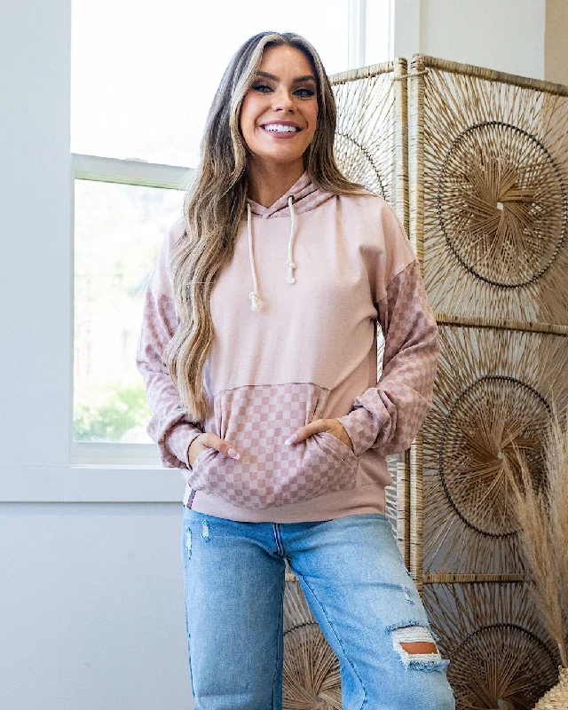Weekend Bargains Galore Ampersand Ave Performance Fleece University Hoodie - Checked Out Pink