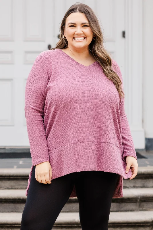Weekend Specials to Cherish Simple Transition Top, Mauve