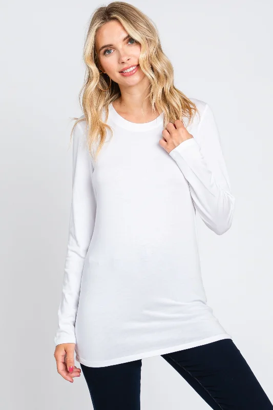 Great Deal White Long Sleeve Top