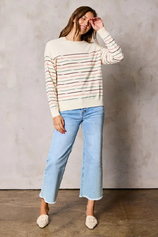 Best Choice Multi-Color Stripe Soft Knit Sweater