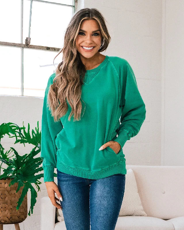 Weekend Discounts to Relish Girlfriend Crewneck Sweatshirt - Forest