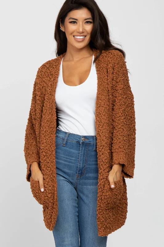 Weekend Wonders Await! Camel Soft Popcorn Knit Cardigan