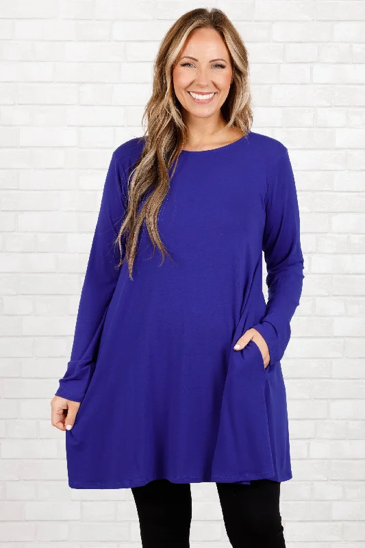 Markdown Sale As Long As You're Here Tunic, Bright Blue