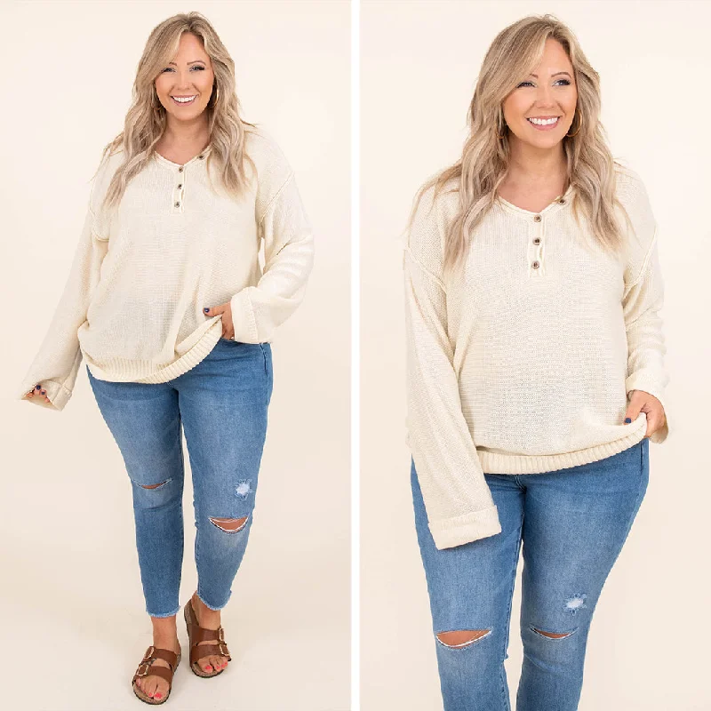 Quick Sale Chilly On A Hot Day Sweater, Oatmeal