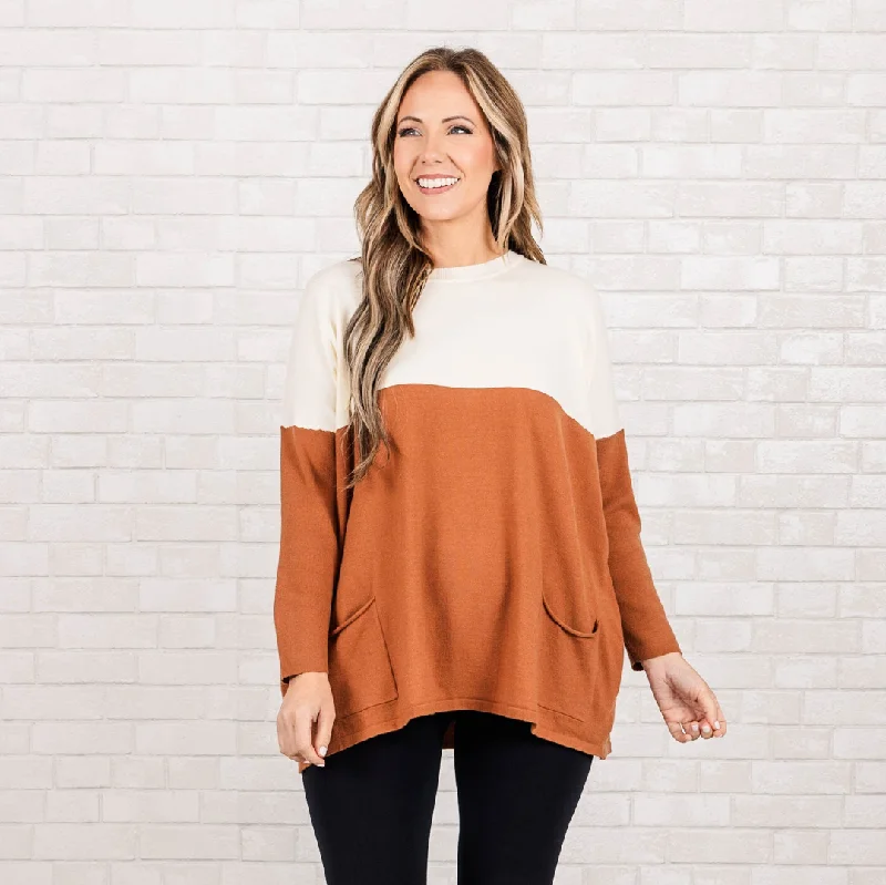 Weekend Specials to Indulge In Smooth Talking Sweater, Cream-Clay