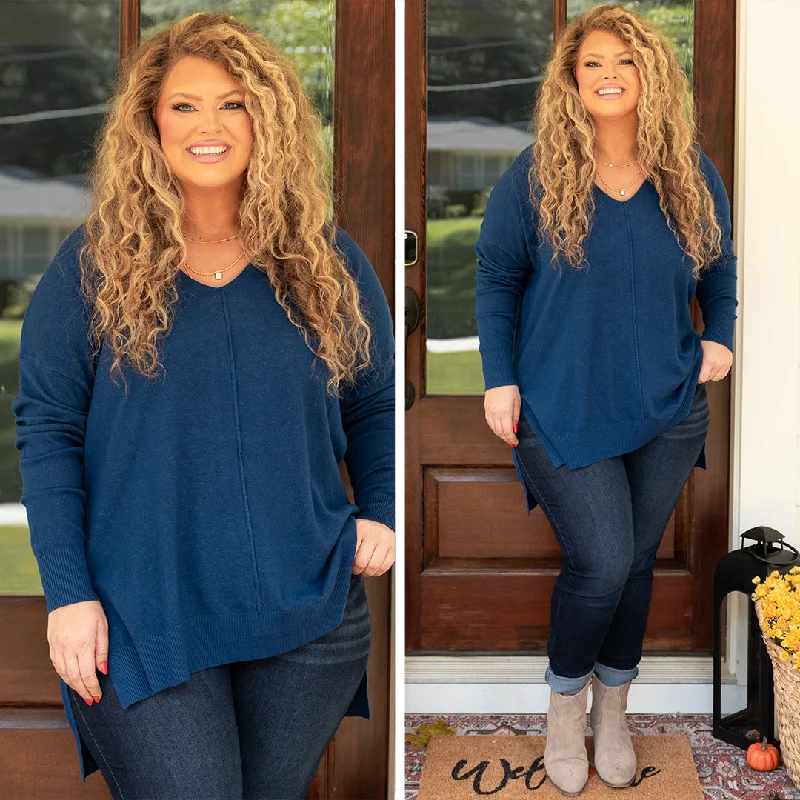 Weekend Deals You Can't Resist Miss Me Sweater, Heather Light Navy