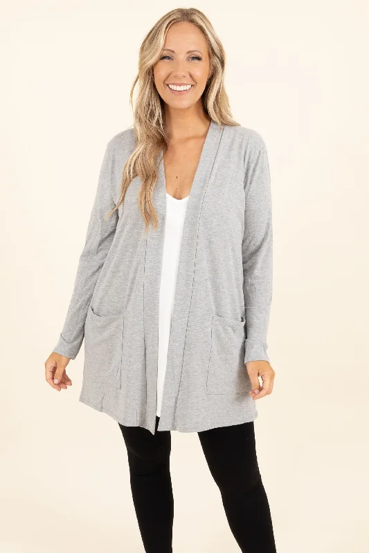 Great Deal Kindness and Compassion Cardigan, Dark Heather Grey