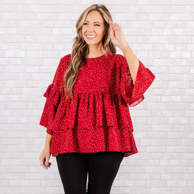 Instant Savings Wistfully Wonderful Top, Red
