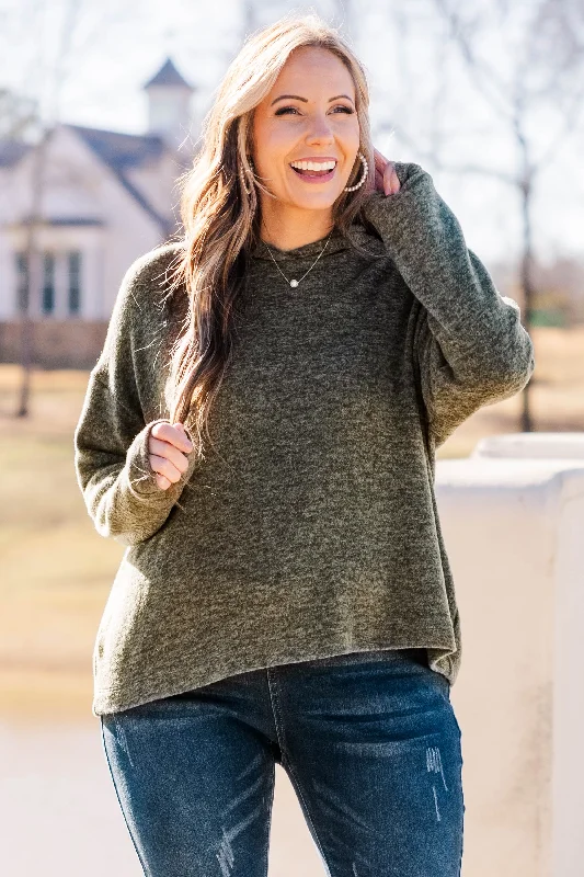 Unmissable Sale Nice And Warm Hoodie, Dark Olive