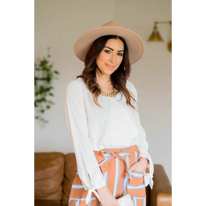 Weekend Savings Sensation Tie Sleeve Wrap Blouse